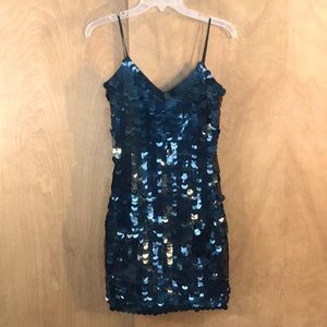 Express Tricot Size S/1 Black All Over Sequin Dress